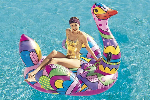 Imagen 7 de 8 de Flotador Avestruz 190cm Multicolor Inflable Bestway 41117