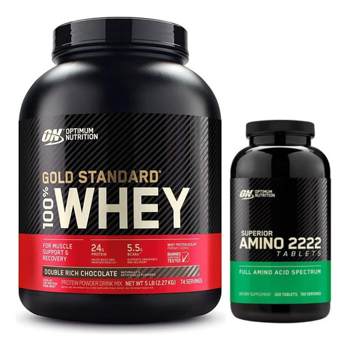 On 100% Whey Protein Gold 5,15 Lbs Chocolate + Amino 2222