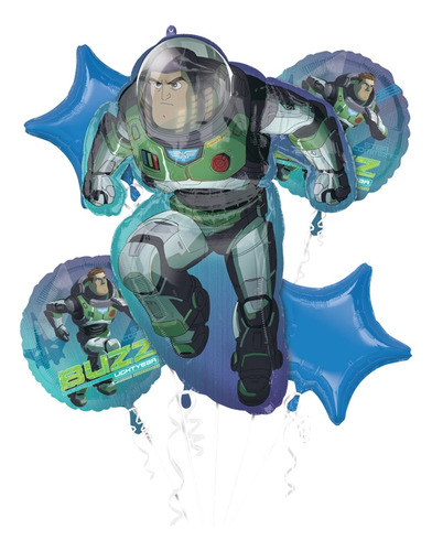 Globos Lightyear, Buzz Lightyear Toy Story (5 Pzs)