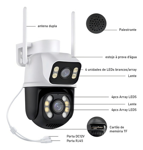 Wifi Smart Camera A28b Externa Cor Branco/preto