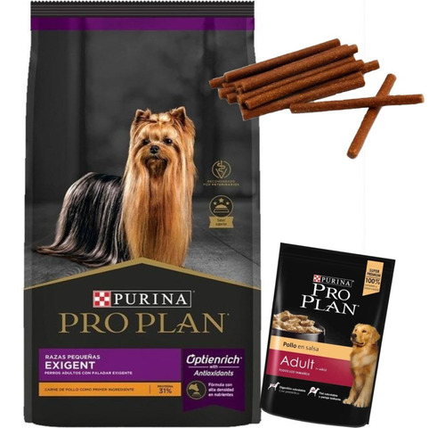 Alimento Pro Plan Exigent Dog Small Breed 3k+ Snacks!