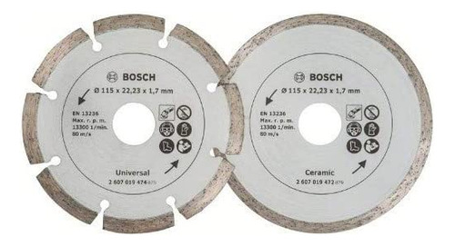 Set Bosch De 2 Discos Diamante De 4 1/2  (uso Normal).