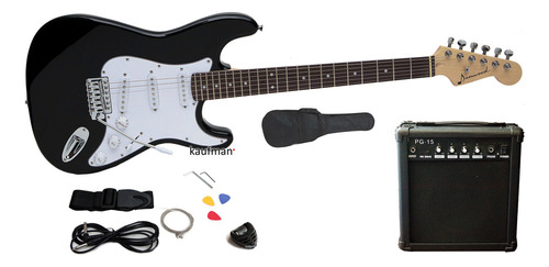 Guitarra Eléctrica Danwood Paquete Completo Con Amplificador Color Negro