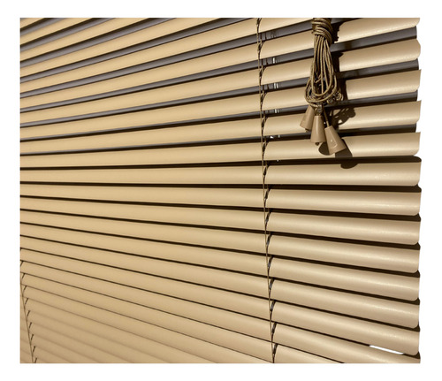 Persiana Horizontal Pvc Block 25mm Café 140 (l) X 160 (a) Cm Lâminas Flexíveis Com Alta Cobertura