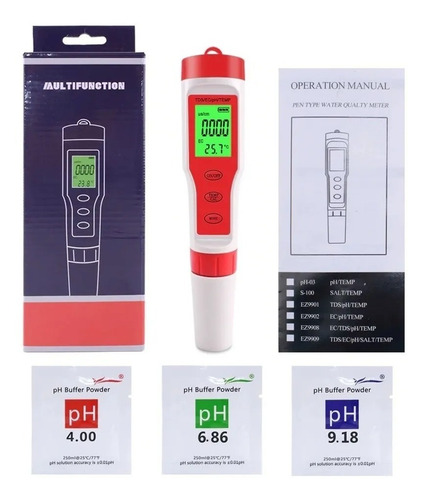 Imagen 4 de 5 de 4 En 1 Medidor Ph Ec Tds Temp Auto Calibración Ez-9908