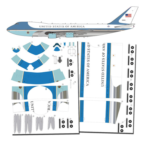 Boeing 747 Air Force One 1.144 Papercraft