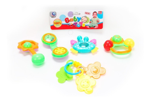 Juego De 5 Sonajeros Baby Toys En Bolsa Pvc