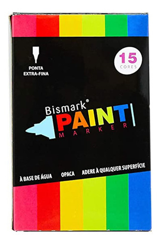 Marcador Artístico Bismark Paint Marker 1.0-1.4mm 15 Cores