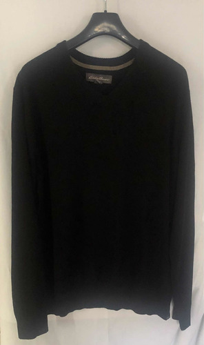 Suéter Eddie Bauer Negro Xl Hombre Cuello V