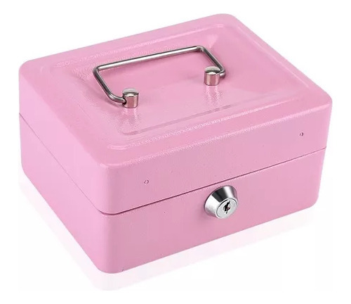 1pc Mini Portátil De Acero Petty Bloqueable Dinero En Efecto Color Rosa