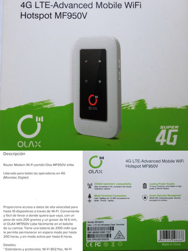 Hotspost 4g Lte Olax Advanced Mobile Wifi
