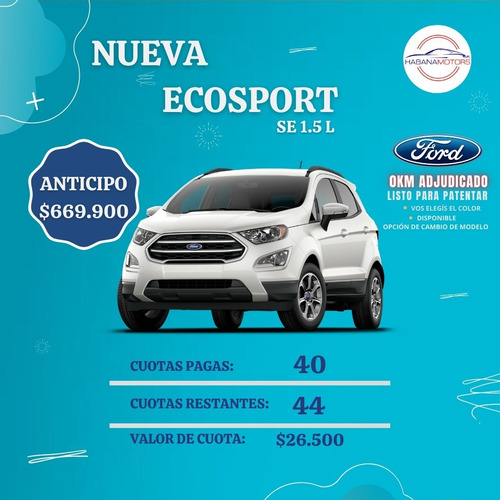 Ford Ecosport Se 1.5 Dragón Mt.