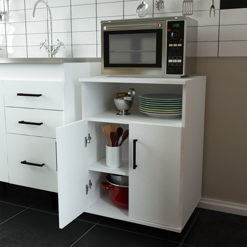 Mueble Mesa Auxiliar De Cocina Rack Puerta Microondas Oferta