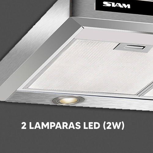 Extractor de cocina Siam Plana SI-CP-600EV ac. inox. de pared 60cm x 80cm x 50cm acero inoxidable 220V