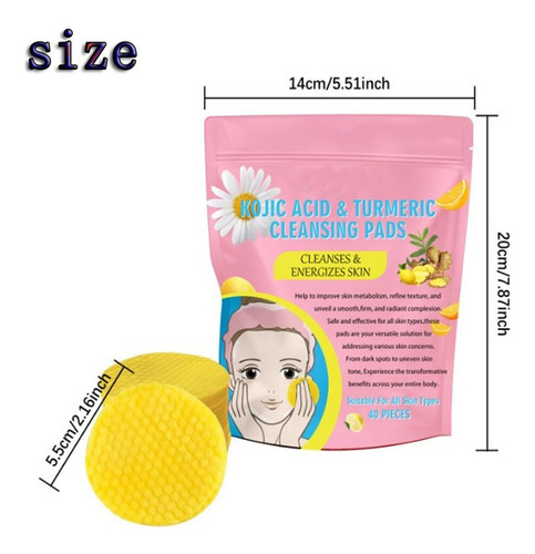 Turmeric Kojic Acid Essential Pads, Turmeric Cleansing Pads