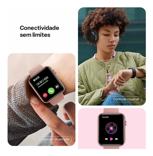 Smartwatch Multi M2 1,78 Amoled Proteção Ip67 Rosé - Wr205