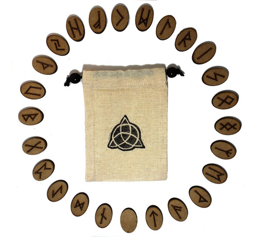 Oráculo Adivinación Runas Vikingas Con Bolsita De Triskelion