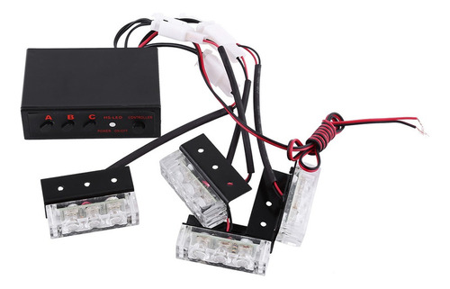 Luz De Flash Estroboscópica 12v 4x3led Aviso De Emergência A