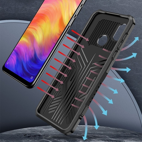 Imagem 5 de 6 de Capa Capinha Case Armadura Com Clip Suporte Imã Redmi Note 9