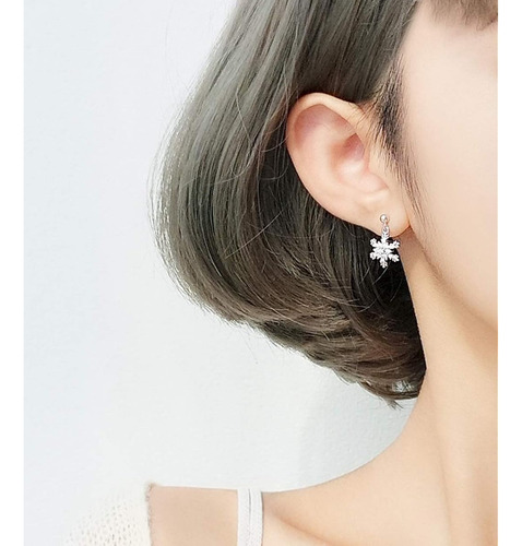 Aretes Sluynz De Plata De Ley Copo De Nieve Para Mujer Moda