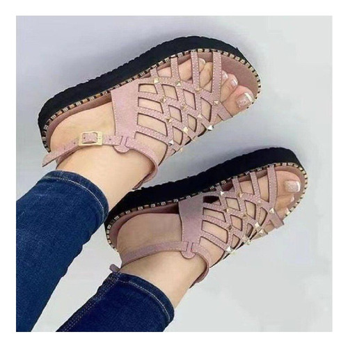 Sandalias Mujer Cutout Open Toe Zapatos Romanos Plataforma