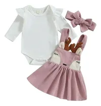 Comprar Conjunto Para Bebés Niñas Estilo Reno Navidad Jumper Vestido