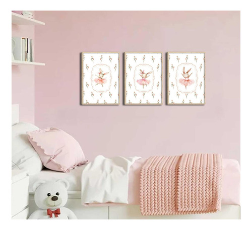 3pcs Ballet Ballet Ballet Conejito De La Pared De La Pared