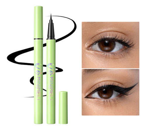 Minimeli Delineador De Ojos Plumín Indeleble Impermeable Color Negro