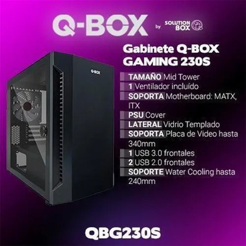 Gabinete Pc Gamer Q-box Gaming Series 230s Glass Rgb Matx It