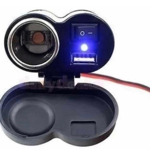 Cargador Toma Moto 12v 24v Usb Con Luz Motoscba P