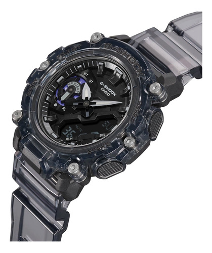 Relógio Casio Masculino G-shock Ga-2200skl-8adr Cor da correia preta transparente Cor do fundo Preto