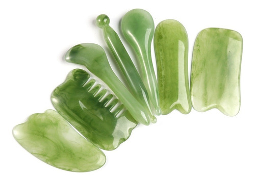 Gua Sha Facial Jade Para Resina Masaje Facial 7pcs