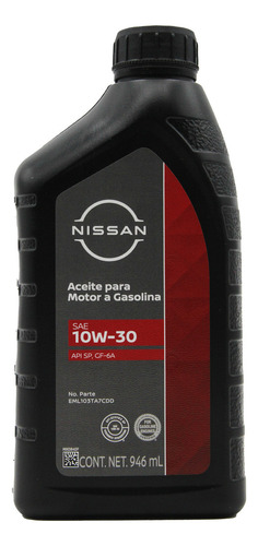 Aceite Nissan 10w30 Sn Para Motores A Gasolina
