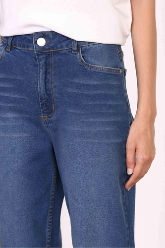 Jean Mom Mujer Basic Blue Yagmour Azul Acero Jean 28