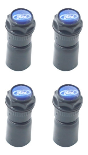 Imagem 4 de 6 de Kit Capa Para Valvula Bico Pino Pininho Preto Ford Azul