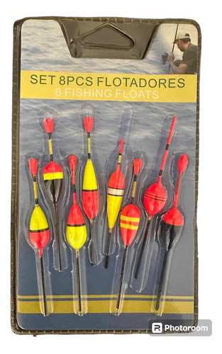 Set De Boyas En Blister Para Pesca Con 8 Piezas