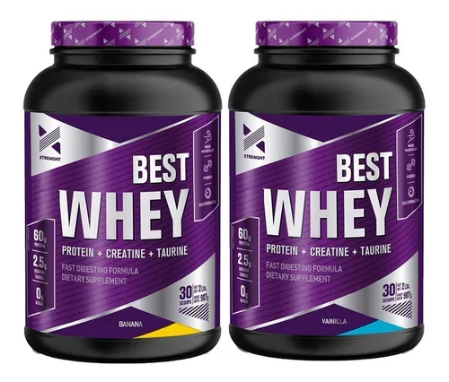 comprar Xtrenght Best Whey Protein 2 Lb X 2 Unidades Potenciada Sabor Banana + Vainilla