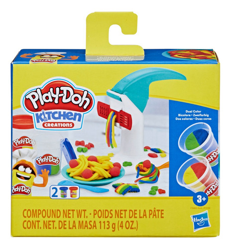 Massinha Play Doh Macarrão Mágico - Hasbro F3465 Cor AZUL, VERDE, AMARELO E VERMELHO