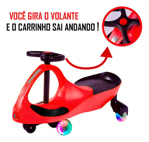 Carrinho Infantil Gira Car Vermelho Com Led Gxt405lvm Fenix