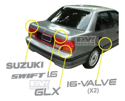 Calcos Suzuki Swift 1.6 Glx Sedan Completo - Ploteoya