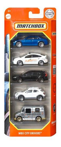 Matchbox Mbx City Drivers Pack Com 5 Carrinhos - Mattel