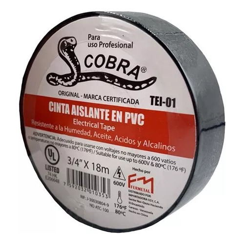  Teipe Cobra Negro 100% Original Troquelado Fermetal
