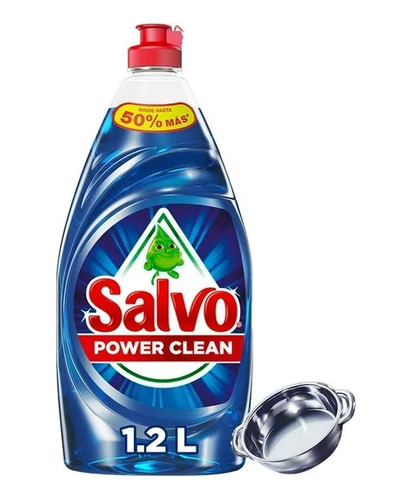 Salvo Detergente Liquido Lavatrastes Power Clean 1.2 Litros