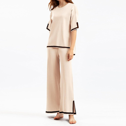 Conjuntos De Suéter For Mujer, Conjuntos De 2 Piezas De Verano For Mujer, Conjunto De Camiseta Y Pantalones Informales De Cintura Alta For Mujer, De