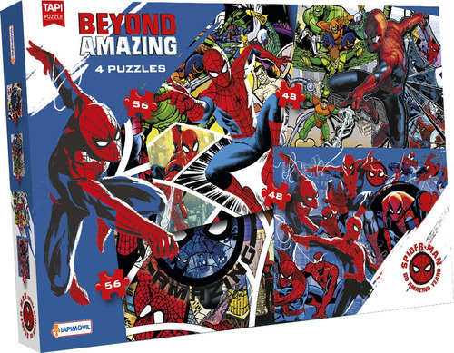 Imagen 1 de 2 de Puzzle Rompecabezas Spiderman Beyond Amazing 48 Y 56 Piezas