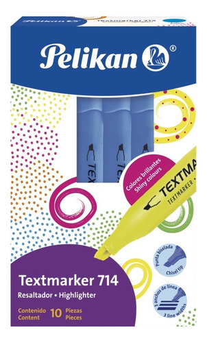 10 Marcatexto Resaltador Pelikan Textmarker 714 Color