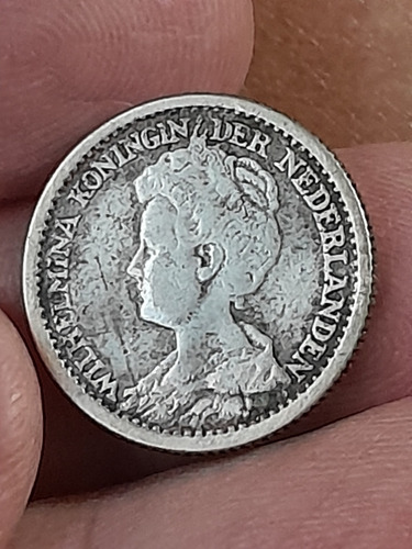 Moneda Países Bajos 25 Centavos 1917 Km# 146 Ref 430