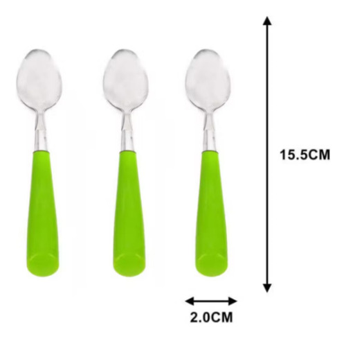 Set 3 Cucharas De Acero Mango Acrílico