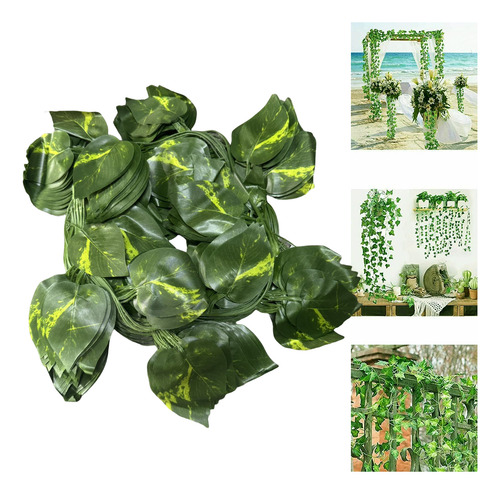 10pcs Enredaderas De Follaje Artificial Guías Colgantes Hoja De Potus
