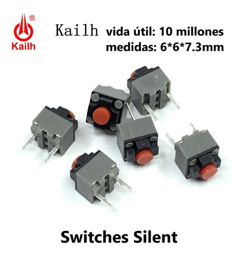 Switch Kailh Silent Repuesto Mouse 2 Unidades